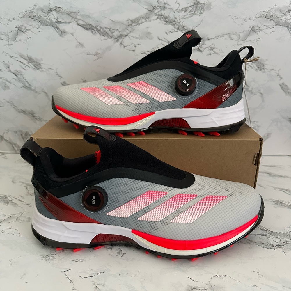 Adidas Adizero ZG BOA Spikeless Golf Shoes Athletic White Lucid Red Men Size 10